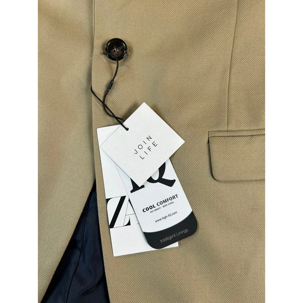 Zara Man Tan Cool Comfort Blazer Jacket Two Button Tailored Fit Size 40 NEW